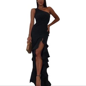 One-shouldered Evening Dress